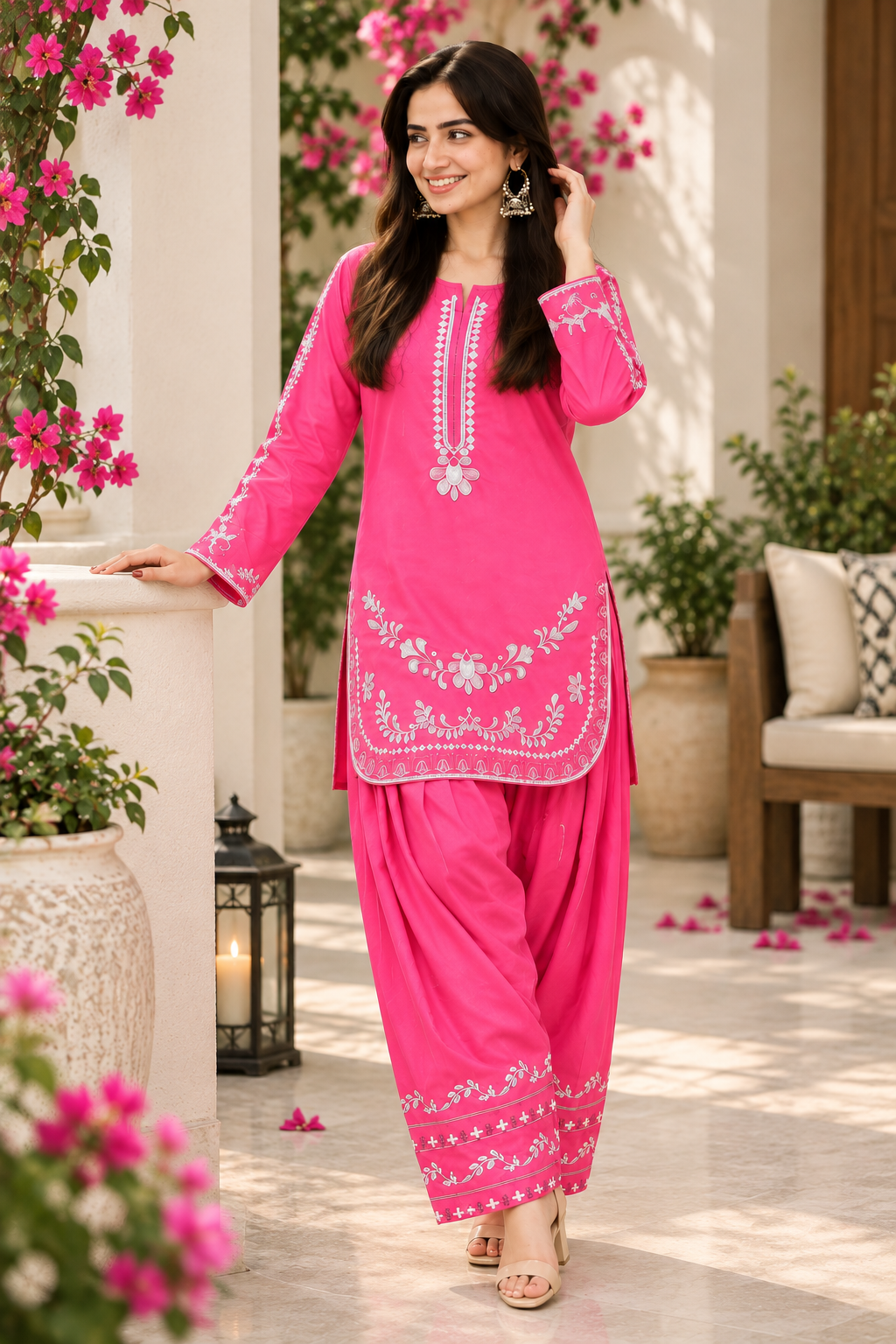 Embroidered 2-Piece Lawn Suit with Dhaka Pajama