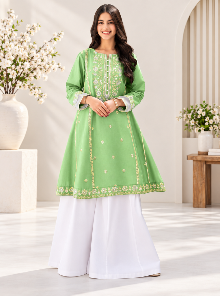 House of Nayaab Embroidery 2pcs Suit with Dhaka pajama